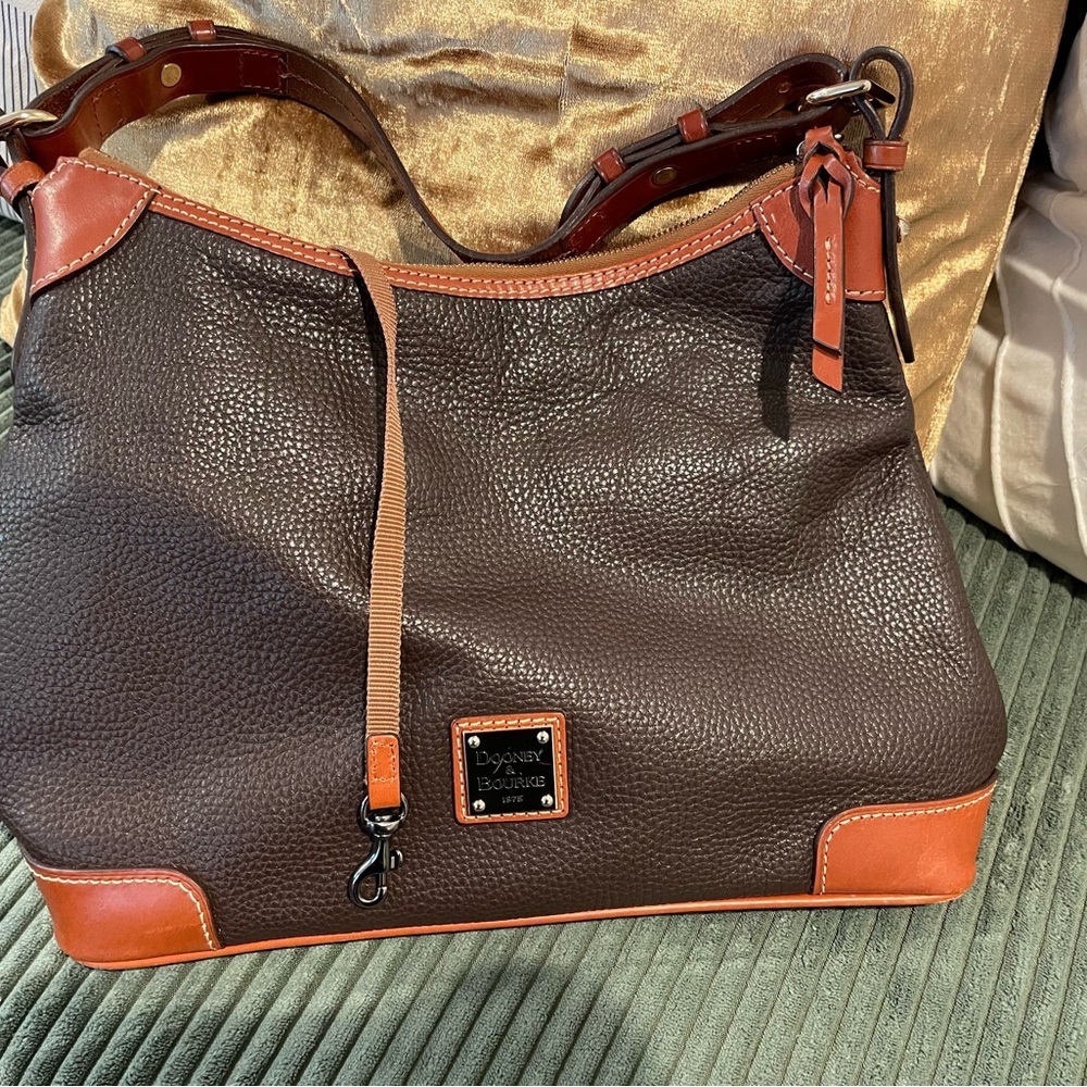 Dooney & Bourke Dark Brown and Tan Hobo Bag